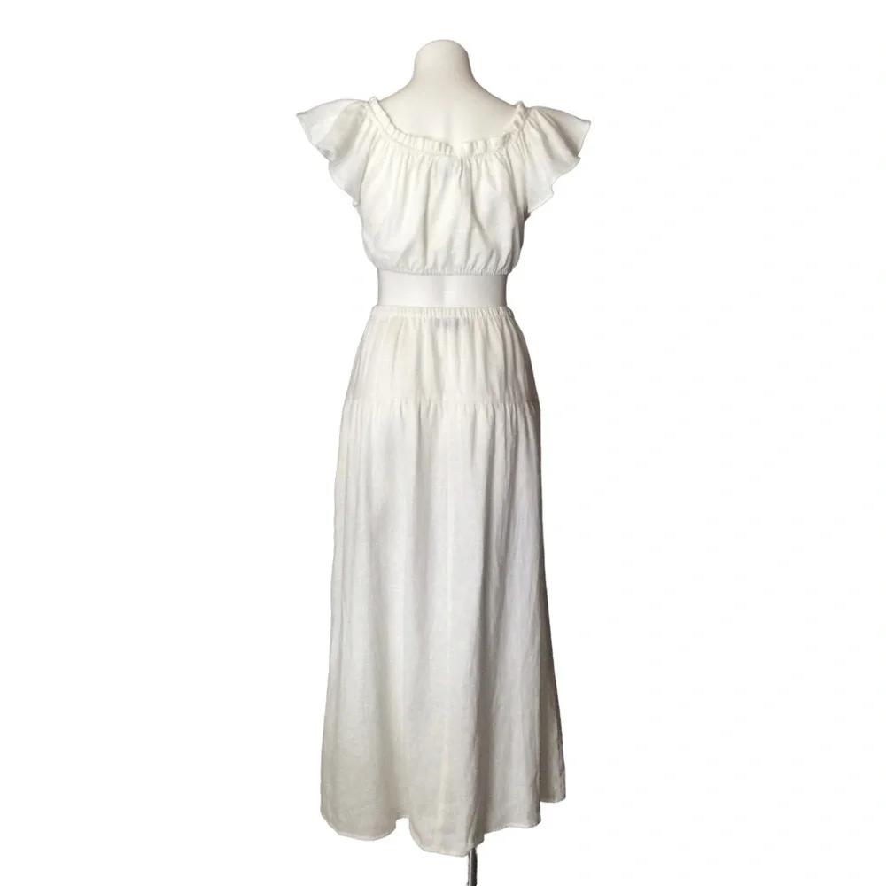Reformation Brontë Two Piece‎ Linen Midi Skirt Set Nwot
